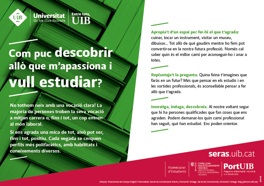 Com puc descobrir allò que m’apassiona i vull estudiar? 